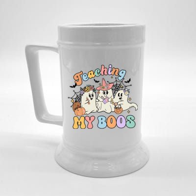 Teacher Halloween Teaching My Boos Ghost Funny Beer Stein