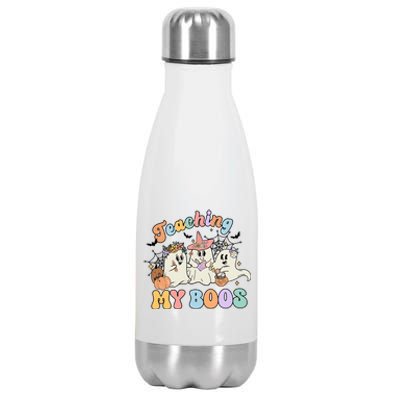 Teacher Halloween Teaching My Boos Ghost Funny Stainless Steel Insulated Water Bottle