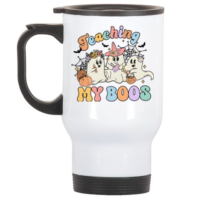 Teacher Halloween Teaching My Boos Ghost Funny Stainless Steel Travel Mug