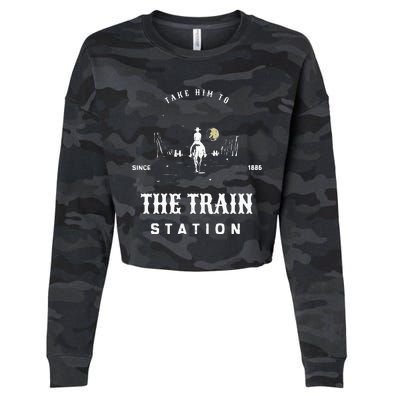 Take Him To The Train Station Cropped Pullover Crew