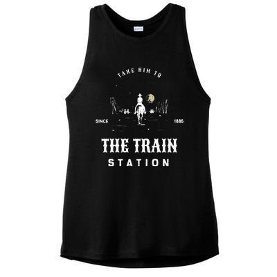 Take Him To The Train Station Ladies PosiCharge Tri-Blend Wicking Tank