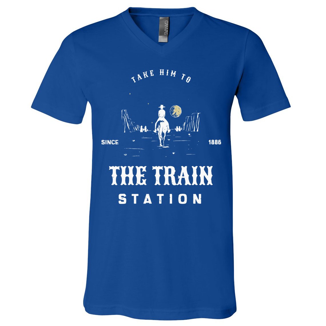 Take Him To The Train Station V-Neck T-Shirt