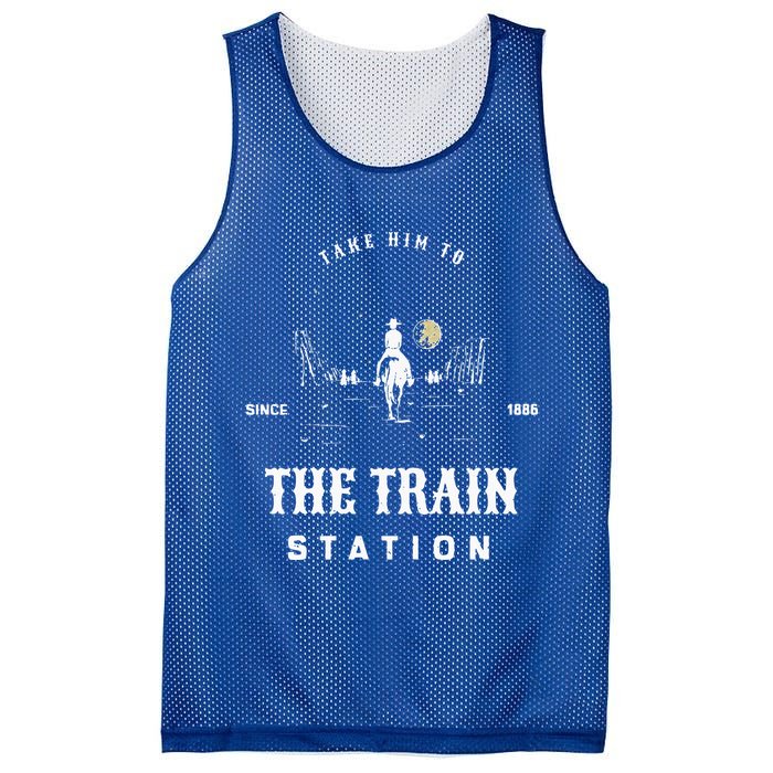 Take Him To The Train Station Mesh Reversible Basketball Jersey Tank