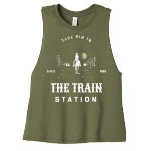 Take Him To The Train Station Women's Racerback Cropped Tank