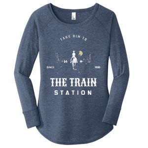 Take Him To The Train Station Women's Perfect Tri Tunic Long Sleeve Shirt