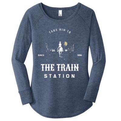 Take Him To The Train Station Women's Perfect Tri Tunic Long Sleeve Shirt