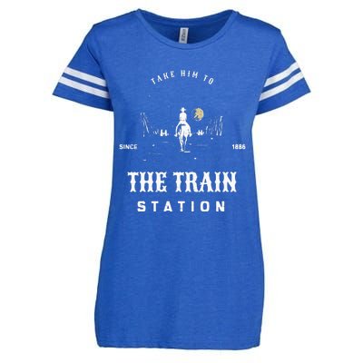 Take Him To The Train Station Enza Ladies Jersey Football T-Shirt