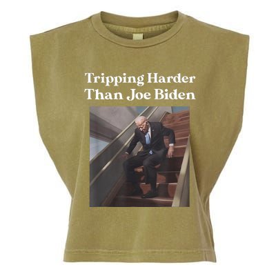 Tripping Harder Than Joe Biden Garment-Dyed Women's Muscle Tee