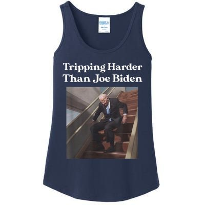 Tripping Harder Than Joe Biden Ladies Essential Tank