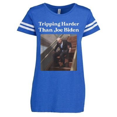 Tripping Harder Than Joe Biden Enza Ladies Jersey Football T-Shirt