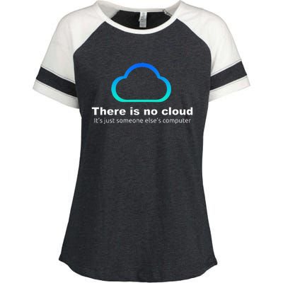 Tech Humor There is no cloud ..just someone else's computer Enza Ladies Jersey Colorblock Tee