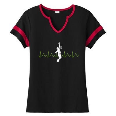 Tennis Heartbeat Tennis Player Gift Ladies Halftime Notch Neck Tee