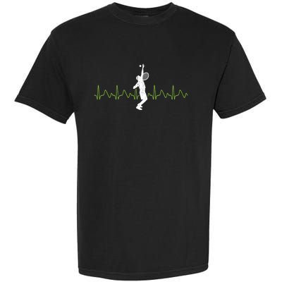 Tennis Heartbeat Tennis Player Gift Garment-Dyed Heavyweight T-Shirt