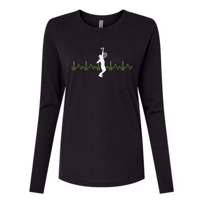 Tennis Heartbeat Tennis Player Gift Womens Cotton Relaxed Long Sleeve T-Shirt