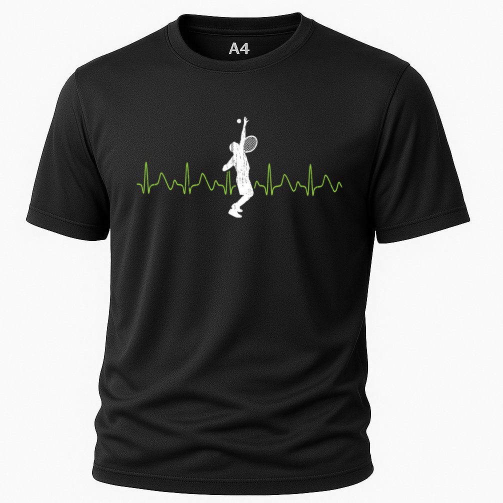 Tennis Heartbeat Tennis Player Gift Cooling Performance Crew T-Shirt