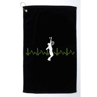 Tennis Heartbeat Tennis Player Gift Platinum Collection Golf Towel