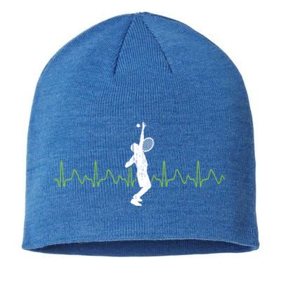 Tennis Heartbeat Tennis Player Gift Sustainable Beanie