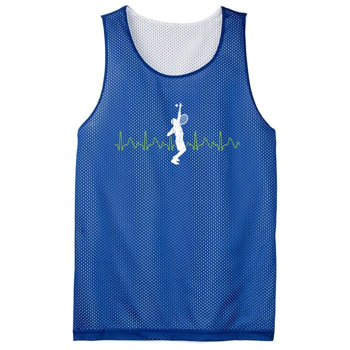 Tennis Heartbeat Tennis Player Gift Mesh Reversible Basketball Jersey Tank