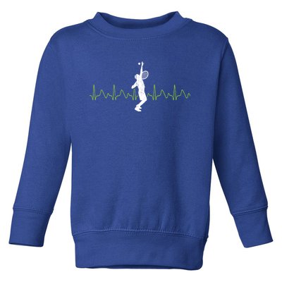 Tennis Heartbeat Tennis Player Gift Toddler Sweatshirt