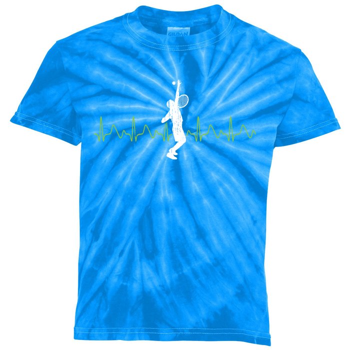 Tennis Heartbeat Tennis Player Gift Kids Tie-Dye T-Shirt