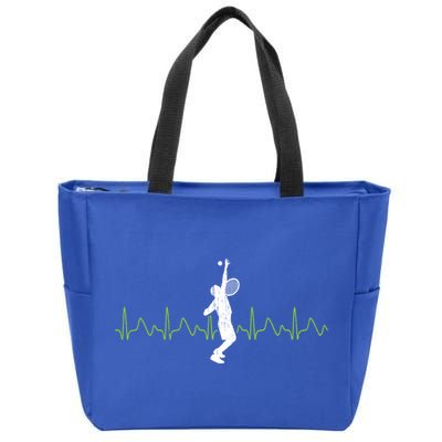 Tennis Heartbeat Tennis Player Gift Zip Tote Bag