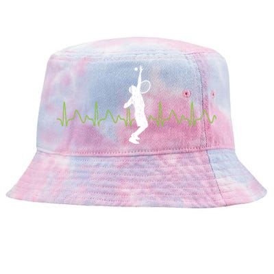 Tennis Heartbeat Tennis Player Gift Tie-Dyed Bucket Hat