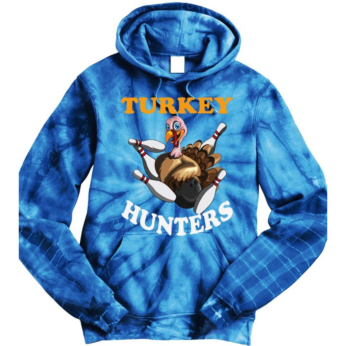 Turkey Hunters Turkey Thanksgiving Bowling Bahn Bowling Tie Dye Hoodie