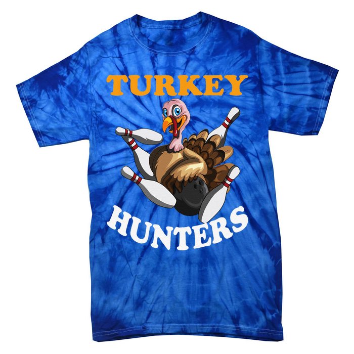 Turkey Hunters Turkey Thanksgiving Bowling Bahn Bowling Tie-Dye T-Shirt