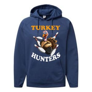 Turkey Hunters Turkey Thanksgiving Bowling Bahn Bowling Performance Fleece Hoodie