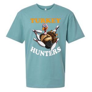 Turkey Hunters Turkey Thanksgiving Bowling Bahn Bowling Sueded Cloud Jersey T-Shirt