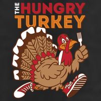 The Hungry Turkey Funny Thanksgiving 7 Panel Mesh Trucker Snapback Hat