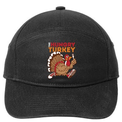The Hungry Turkey Funny Thanksgiving 7-Panel Snapback Hat