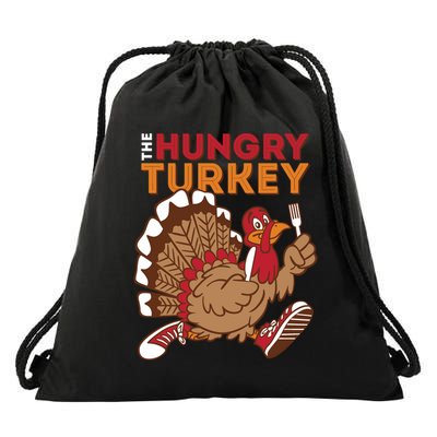 The Hungry Turkey Funny Thanksgiving Drawstring Bag