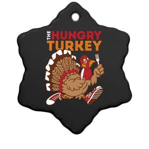 The Hungry Turkey Funny Thanksgiving Ceramic Star Ornament