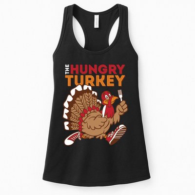 The Hungry Turkey Funny Thanksgiving Womens Tank Top
