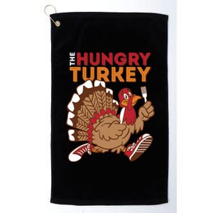 The Hungry Turkey Funny Thanksgiving Platinum Collection Golf Towel