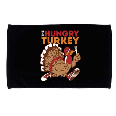 The Hungry Turkey Funny Thanksgiving Microfiber Hand Towel