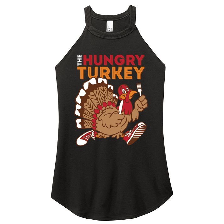 The Hungry Turkey Funny Thanksgiving Women's Perfect Tri Rocker Tank