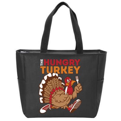 The Hungry Turkey Funny Thanksgiving Zip Tote Bag