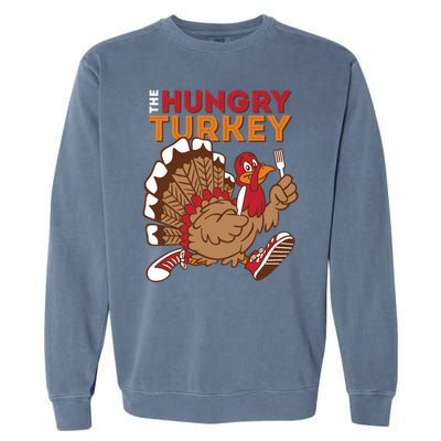 The Hungry Turkey Funny Thanksgiving Garment-Dyed Sweatshirt