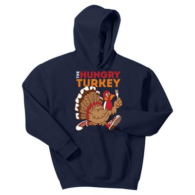 The Hungry Turkey Funny Thanksgiving Kids Hoodie