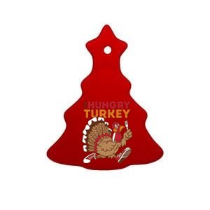 The Hungry Turkey Funny Thanksgiving Ceramic Tree Ornament