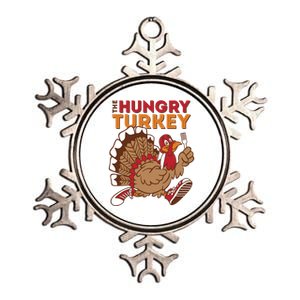 The Hungry Turkey Funny Thanksgiving Metallic Star Ornament