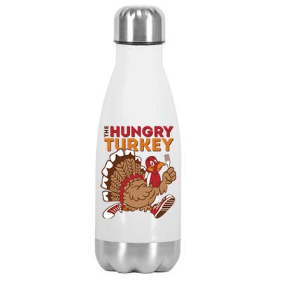 The Hungry Turkey Funny Thanksgiving Stainless Steel Insulated Water Bottle