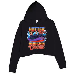 Trump Hotter Than A Hoochie Coochie Funny Crop Fleece Hoodie