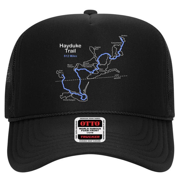 The Hayduke Trail Longdistance Trail In Arizona And Utah High Crown Mesh Back Trucker Hat