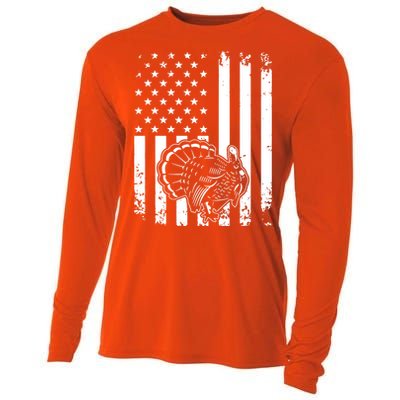 Turkey Hunting Tonal American Flag Cooling Performance Long Sleeve Crew