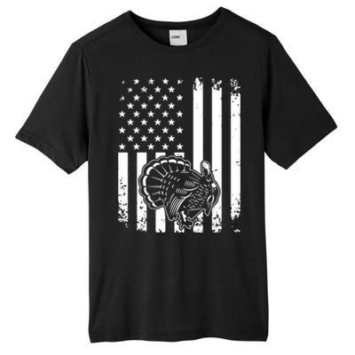 Turkey Hunting Tonal American Flag Tall Fusion ChromaSoft Performance T-Shirt