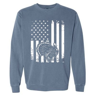 Turkey Hunting Tonal American Flag Garment-Dyed Sweatshirt