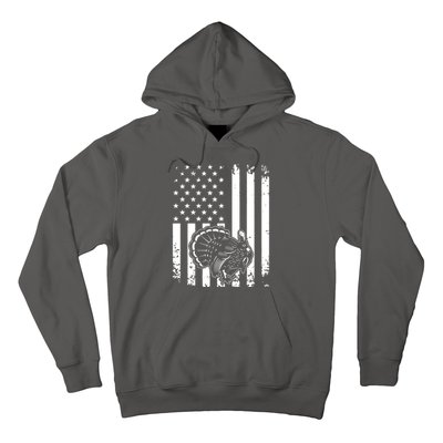 Turkey Hunting Tonal American Flag Hoodie